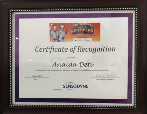 Super Hero Award certificate