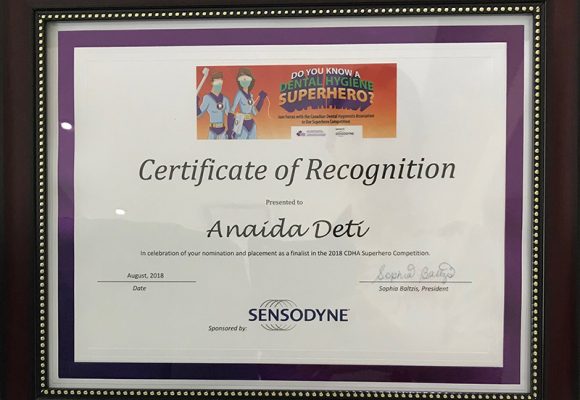 Super Hero Award certificate