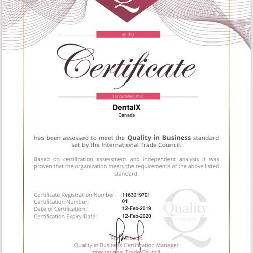 business quality certificate